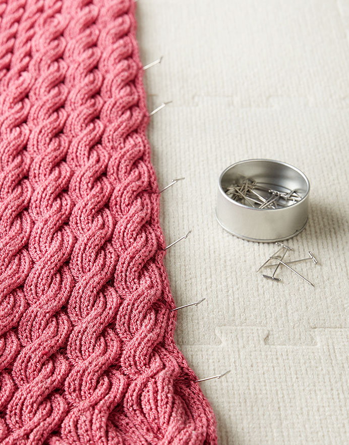 What is online blocking in knitting